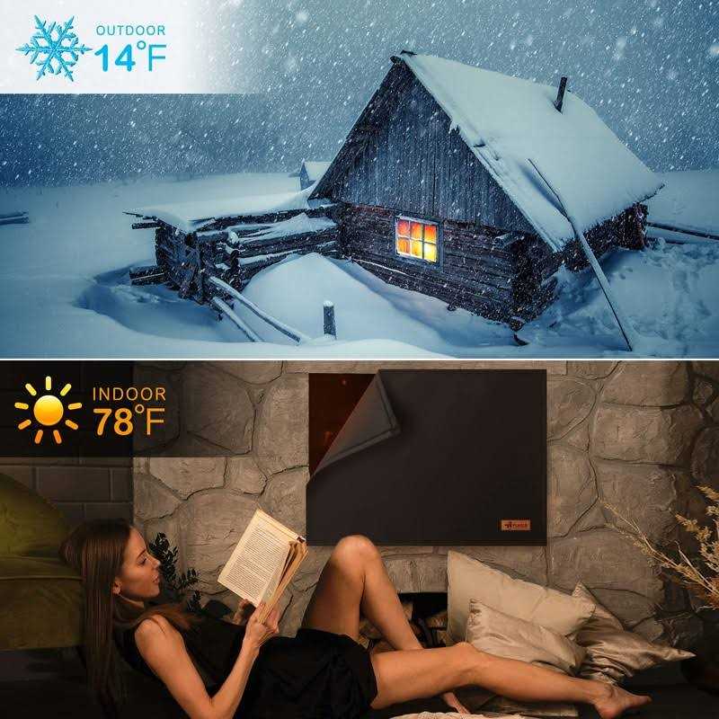 FLASLD Magnet Fireplace Blanket for Heat Loss Black Fireplace Blocker Blanket - Image 3