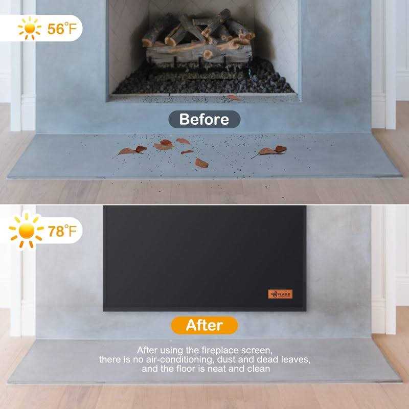 FLASLD Magnet Fireplace Blanket for Heat Loss Black Fireplace Blocker Blanket - Image 4