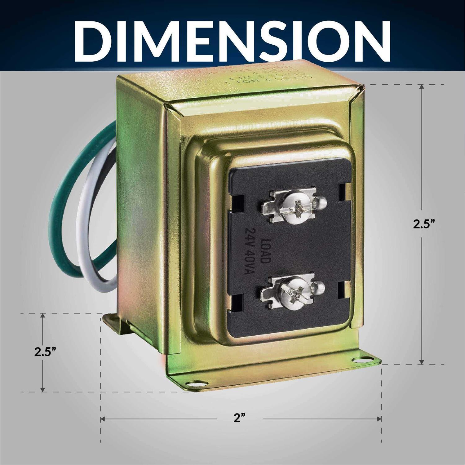 Newhouse Hardware 40TR Wired 24V 40vA Doorbell Transformer for Powering Multiple Smart Doorbells and Thermostats - Image 3