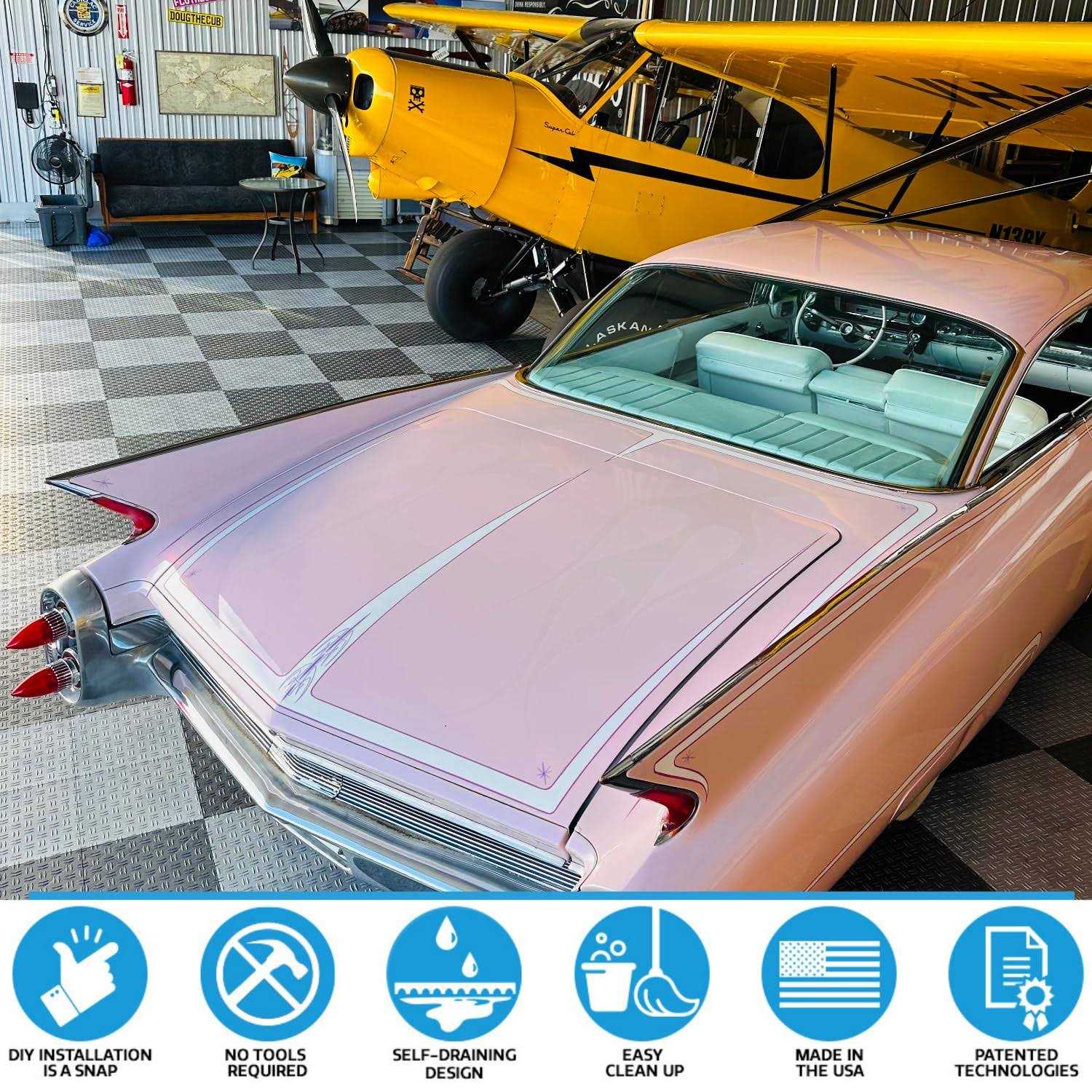 Big Floors GarageTrac Diamond Durable Interlocking Modular Garage Flooring Tile - Image 3