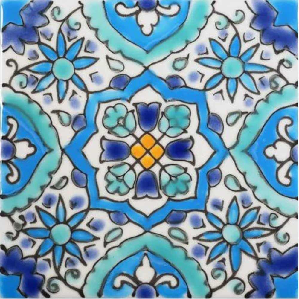 Casablanca Market Mediterranean 4 x 4 Ceramic Utica Decorative Tile in Blue