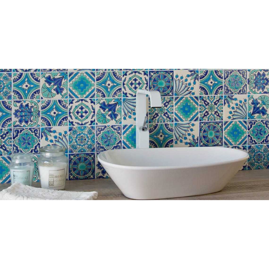 Casablanca Market Mediterranean 4 x 4 Ceramic Utica Decorative Tile in Blue - Image 3