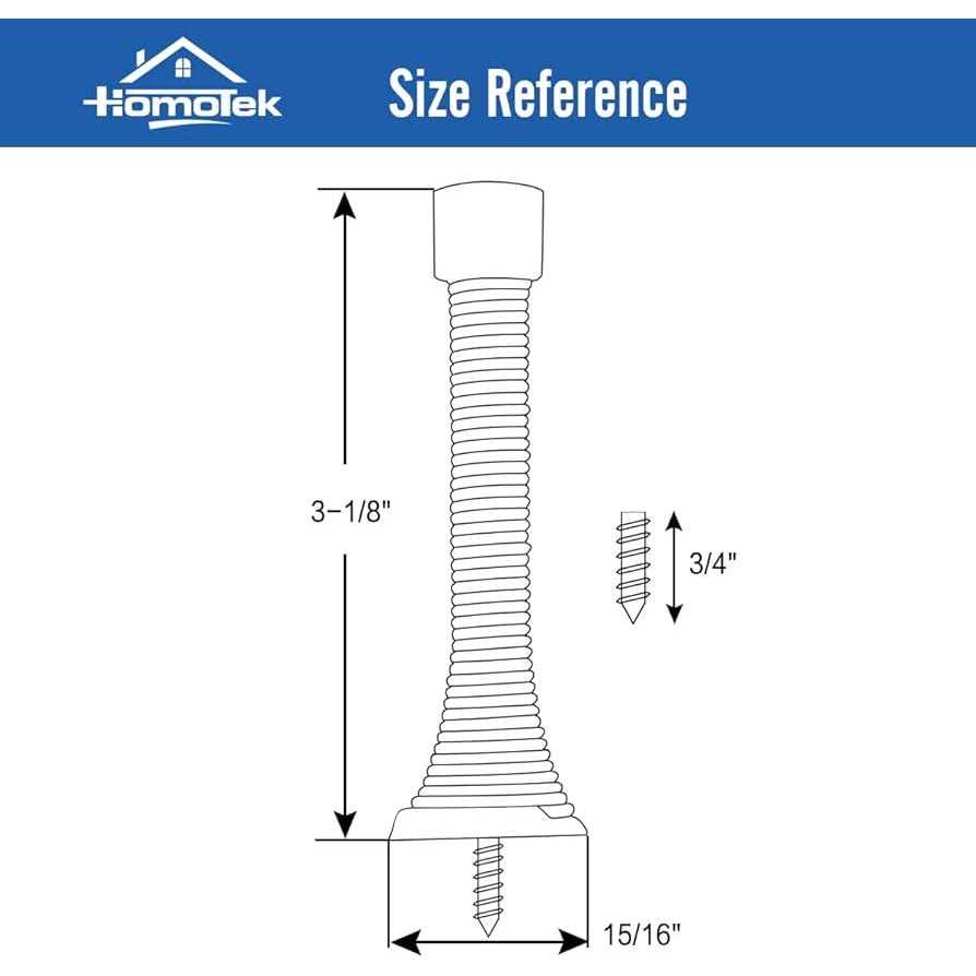 HOMOTEK 12 Pack Spring Door Stopper with Rubber Bumper 3-1/8 Flexible Spring Heavy Duty Wall Door Stop Low Mounted Door Bumper for Home - Image 2
