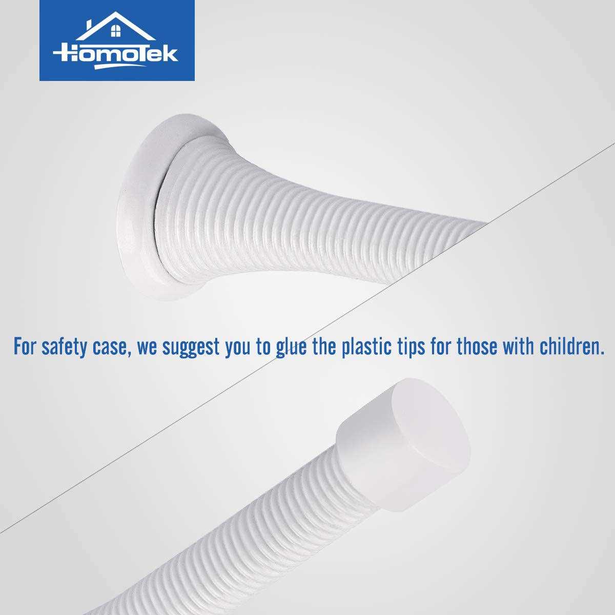 HOMOTEK 12 Pack Spring Door Stopper with Rubber Bumper 3-1/8 Flexible Spring Heavy Duty Wall Door Stop Low Mounted Door Bumper for Home - Image 4