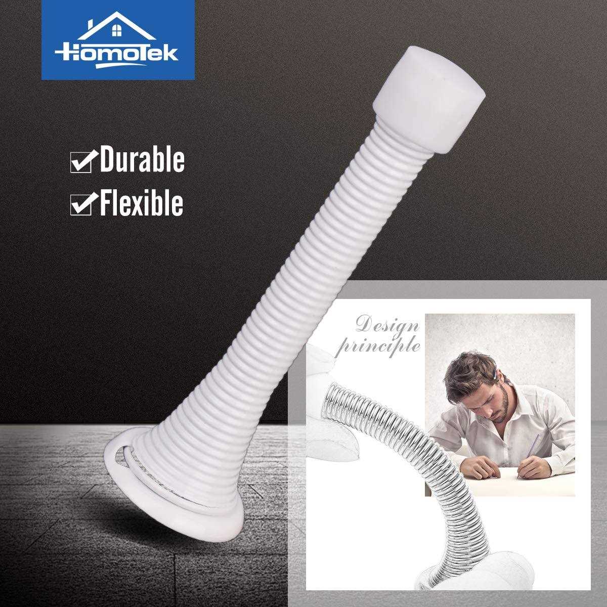 HOMOTEK 12 Pack Spring Door Stopper with Rubber Bumper 3-1/8 Flexible Spring Heavy Duty Wall Door Stop Low Mounted Door Bumper for Home - Image 5