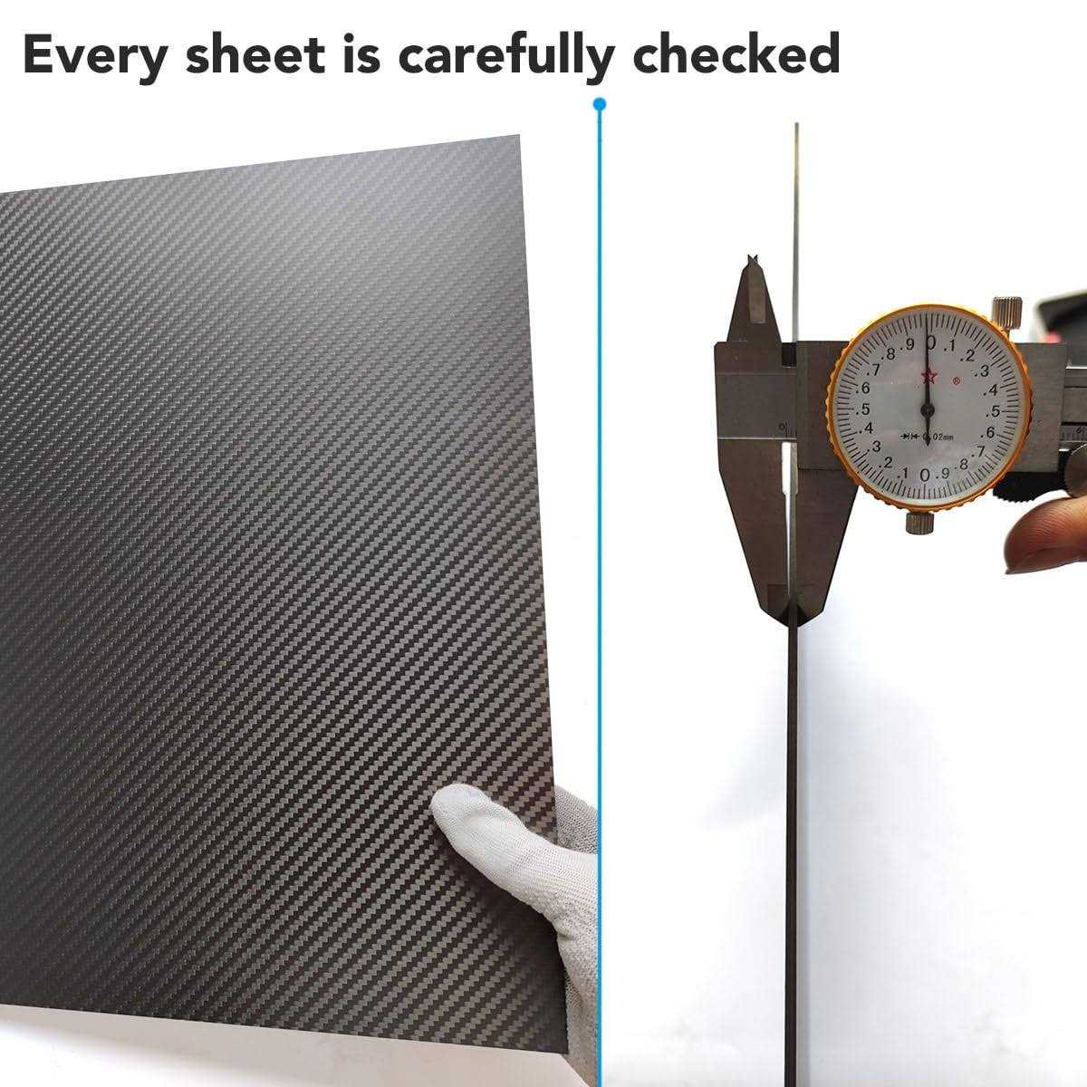 Cncarbonfiber 200x300mm 100% Carbon Fiber Sheet Laminate Plate Panel 3K Twill Matte Finish - Image 3