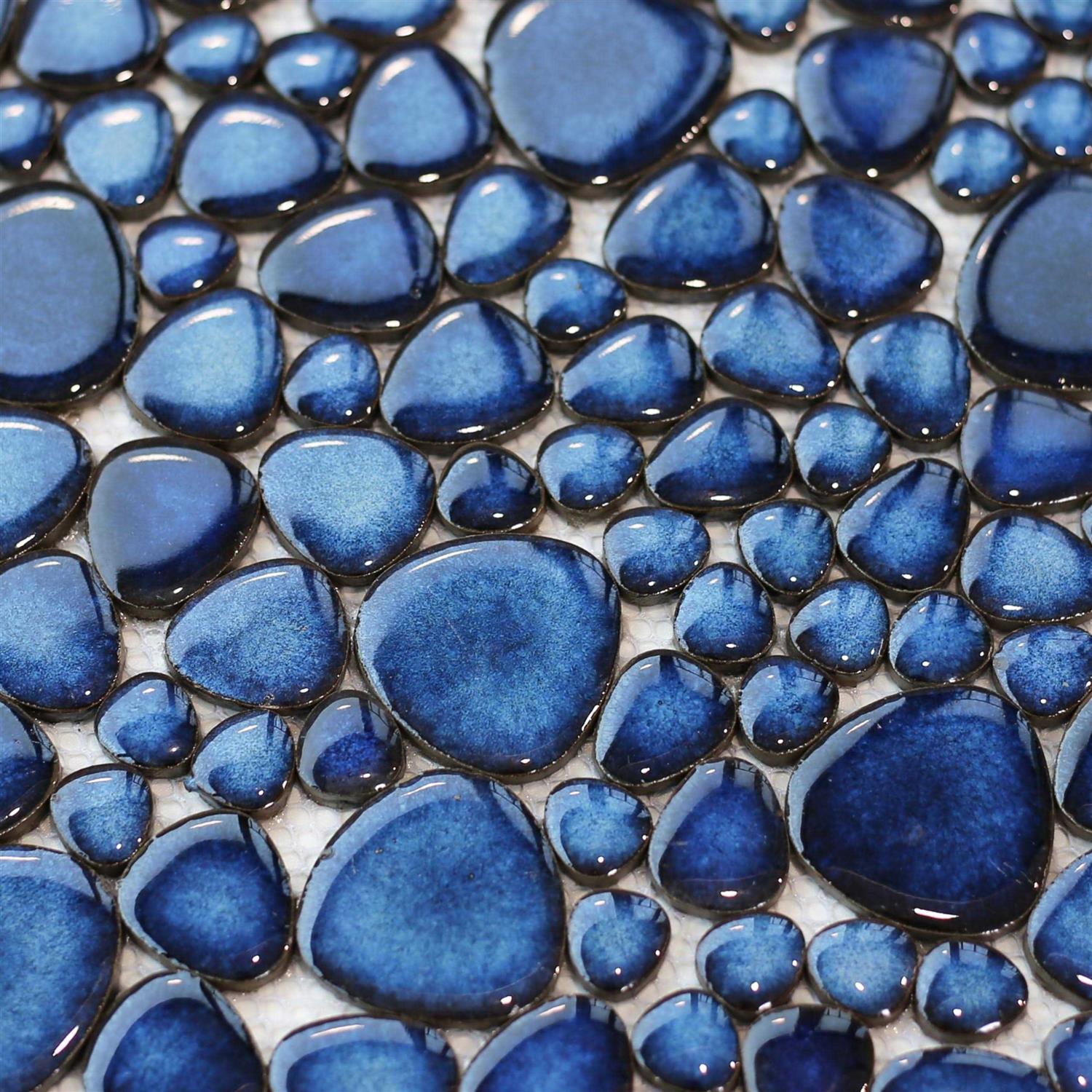 Blue Porcelain Pebbles / Rocks Wall & Floor Tile Blujellyfish - Image 3