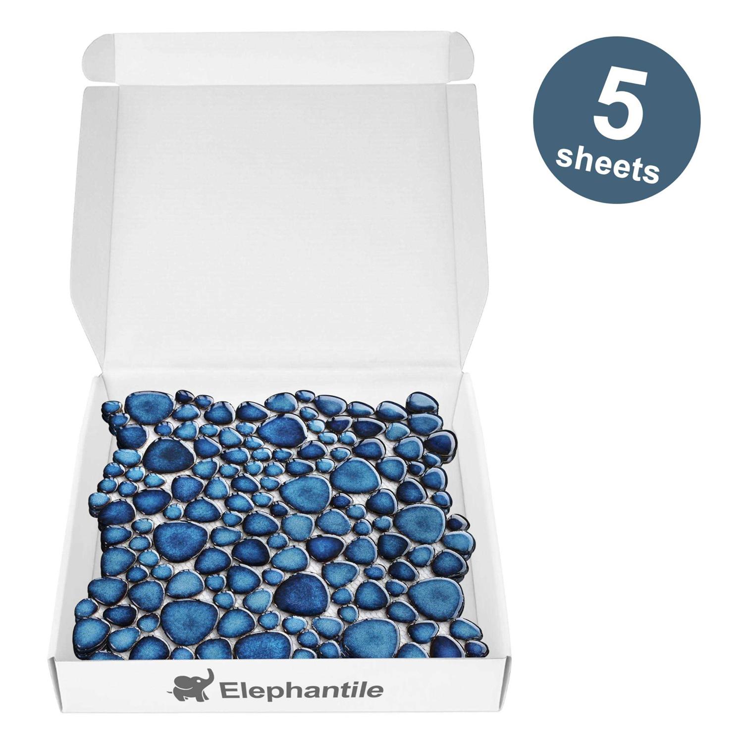 Blue Porcelain Pebbles / Rocks Wall & Floor Tile Blujellyfish - Image 5