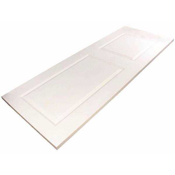 Calhome Classic Bent Strap Door Track Hardware and White Primed MDF Raised 2 Panel Interior Sliding Barn Door - Image 3