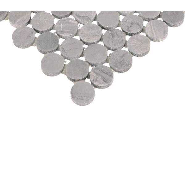 Marazzi EpicClean Milton Matte 13 in. x 11 in. Glazed Ceramic Penny Round Mosaic Tile - Image 5