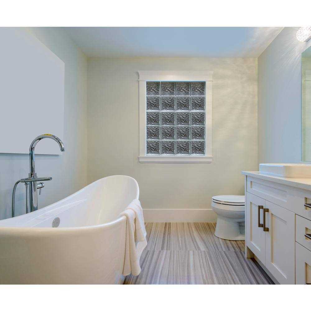 REDI2SET Ice Pattern Frameless Replacement Glass Block Window Rough Opening - Image 3