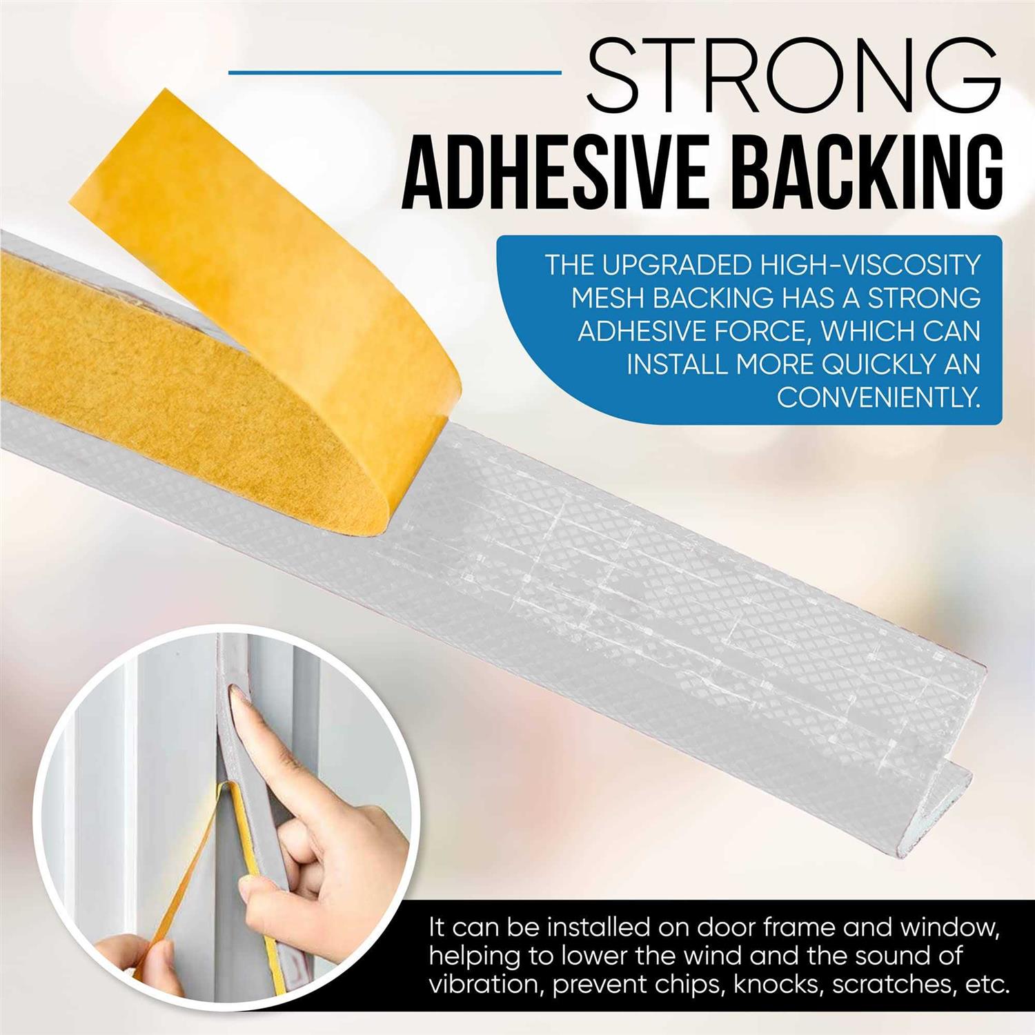 Dualplex Adhesive V Shape Weather Stripping Weatherstrip Flex Seal Strip Foam Door Frame Insulation Side Jamb Bottom Groove Gap Filler Soundproof V - Image 4