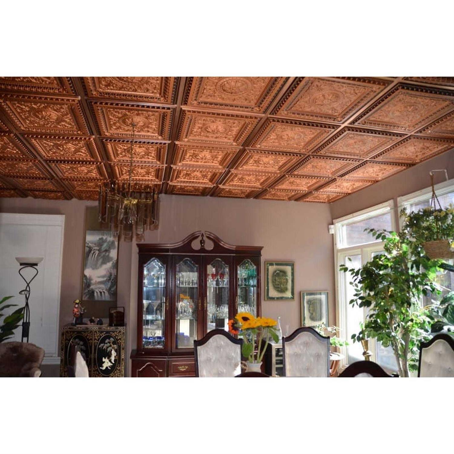 From Plain To Beautiful In Hours La Scala 2 ft. x 2 ft. PVC Glue-up or Lay-in Ceiling Tile - Image 3