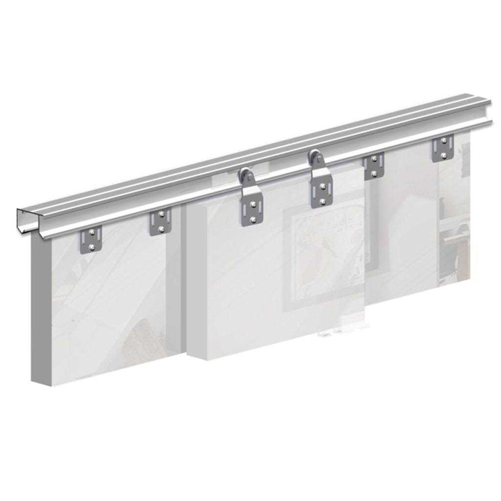 SLID'Up 110 Sliding Closet Door Hardware Kit 94-Inch Double Track for 2 or 3 Bypass Doors Up to 100lbs Each - Image 3