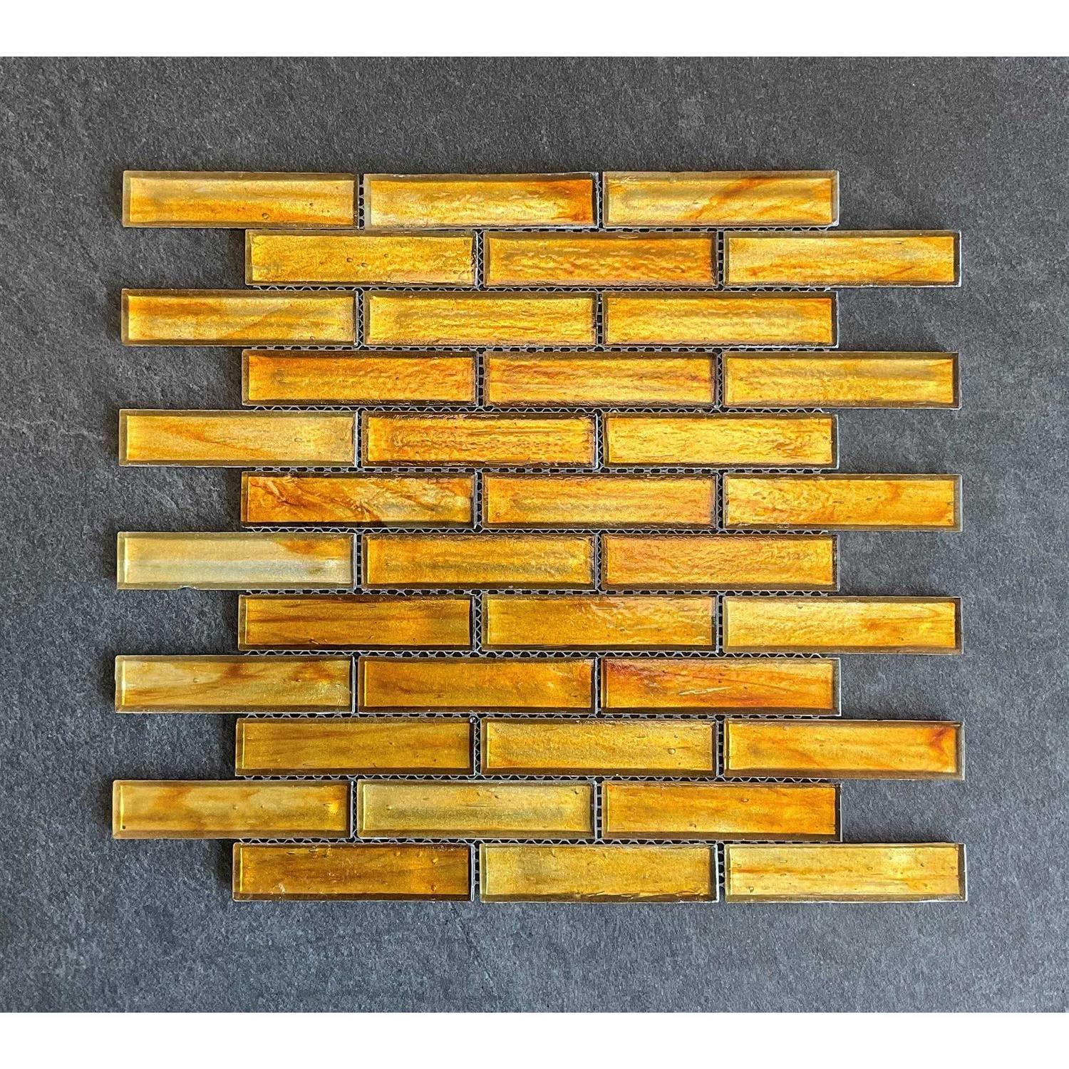 Iridescent 1 x 4 Brick Pattern Glass Mosaic Wall Tile ES Stone - Image 3