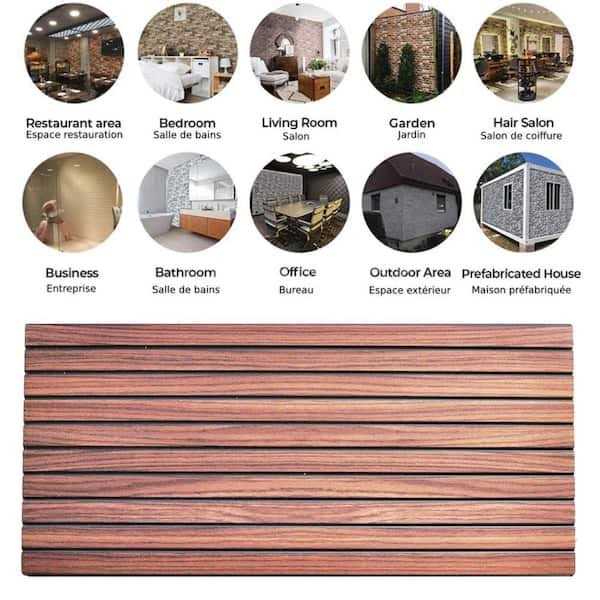 Dundee Deco Brown Faux Wood 3D Wall Panels Styrofoam Facing Cladding - Image 5