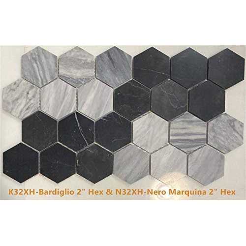 Bardiglio 10 x 12 Marble Honeycomb Mosaic Wall & Floor Tile Marble Online - Image 4