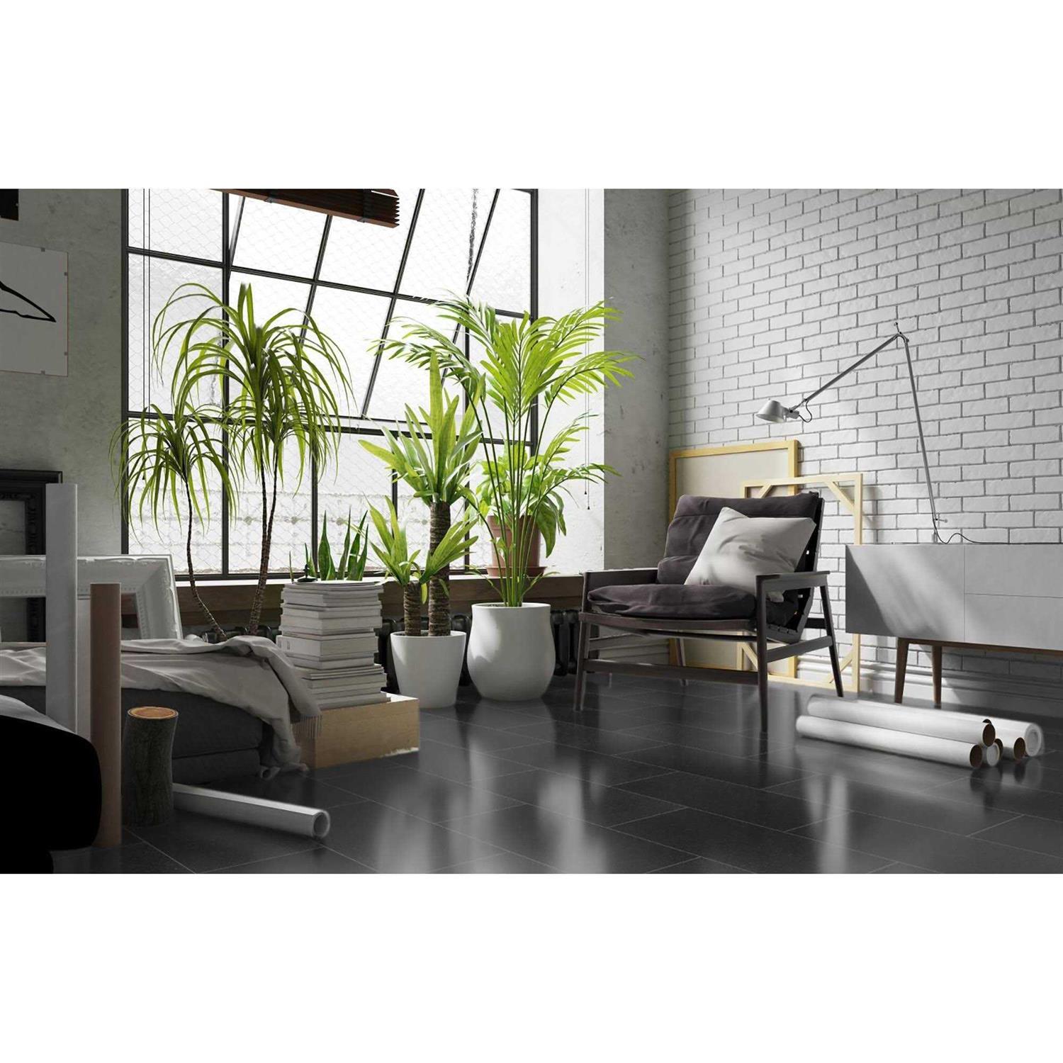 Emser Tile Granite Absolute Black Polished 12.01 in. x 24.02 in. Granite Floor and Wall Tile - Image 4