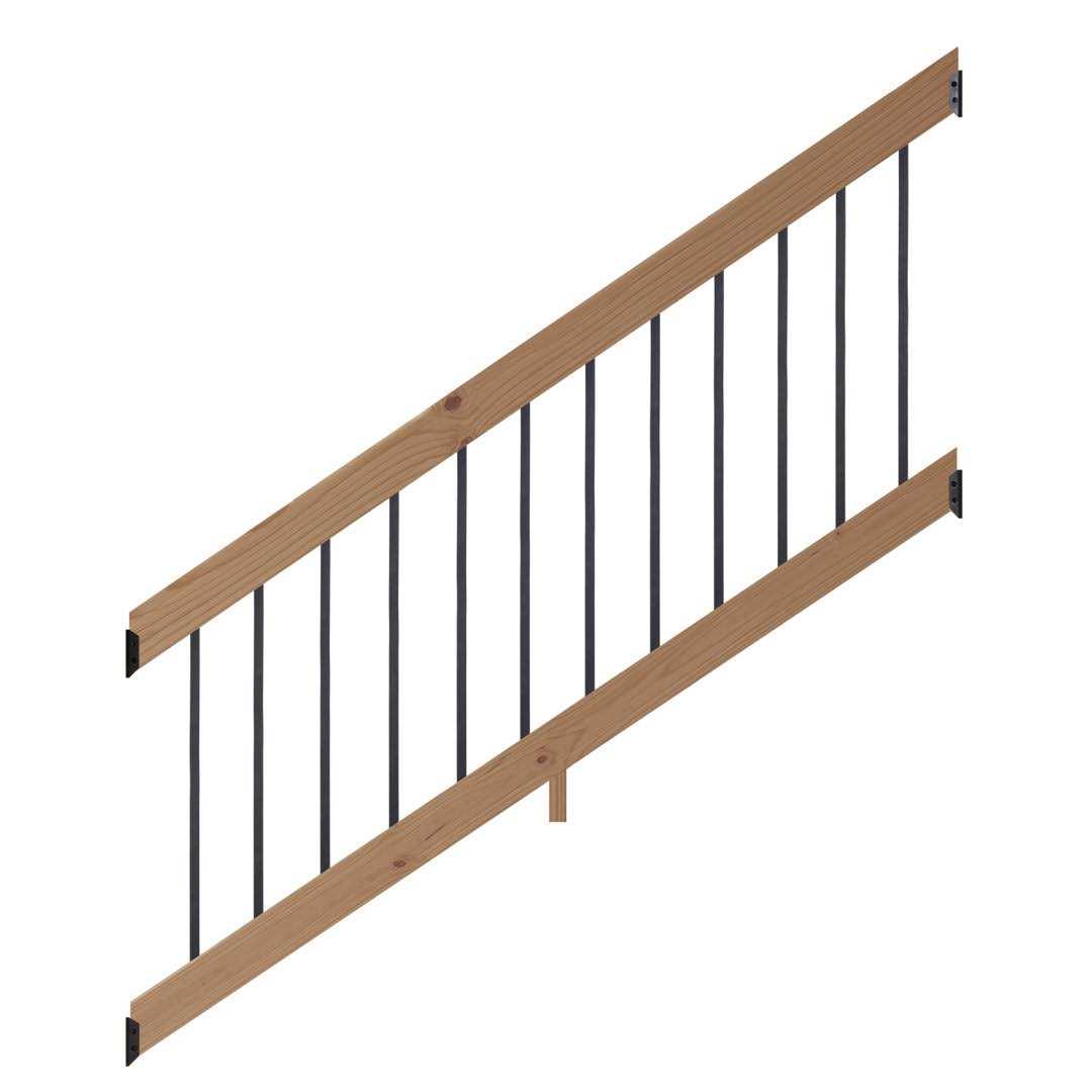 ProWood 6 ft Southern Yellow Pine Stair Rail Kit with Aluminum Square Balusters