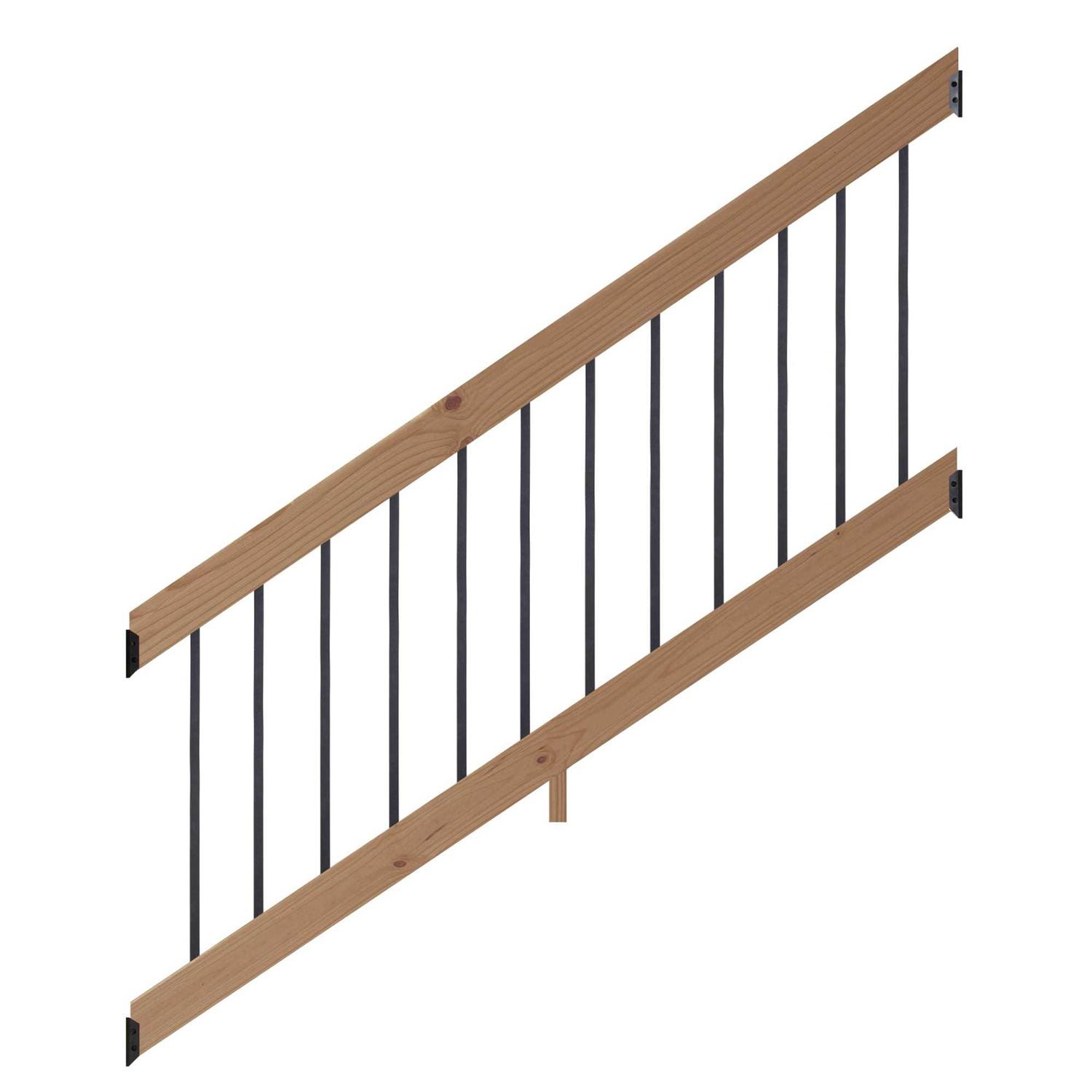 ProWood 6 ft Southern Yellow Pine Stair Rail Kit with Aluminum Square Balusters - Image 2