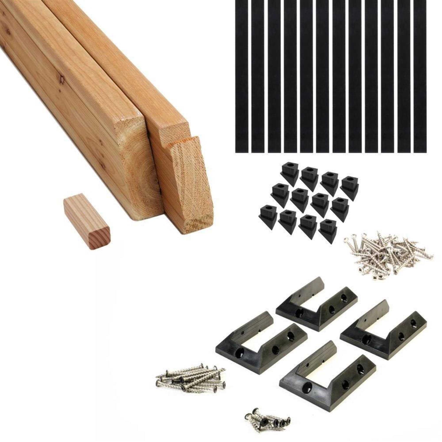 ProWood 6 ft Southern Yellow Pine Stair Rail Kit with Aluminum Square Balusters - Image 4