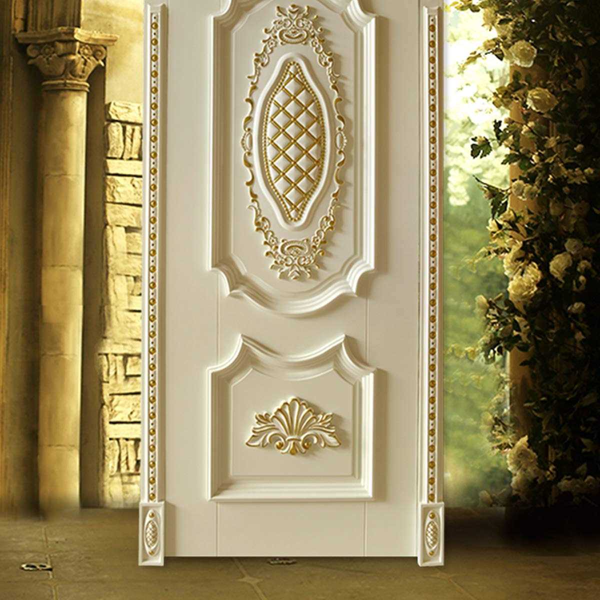 Beoot Wooden Carved Onlay Appliques Wood Carving Decal Unpainted Furniture Bed Door Cabinet Decor - Image 5