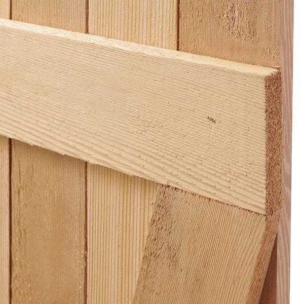 Design Craft Millworks 15 in. x Board-n-Batten Baton Z Shutters Pair Natural Cedar - Image 3