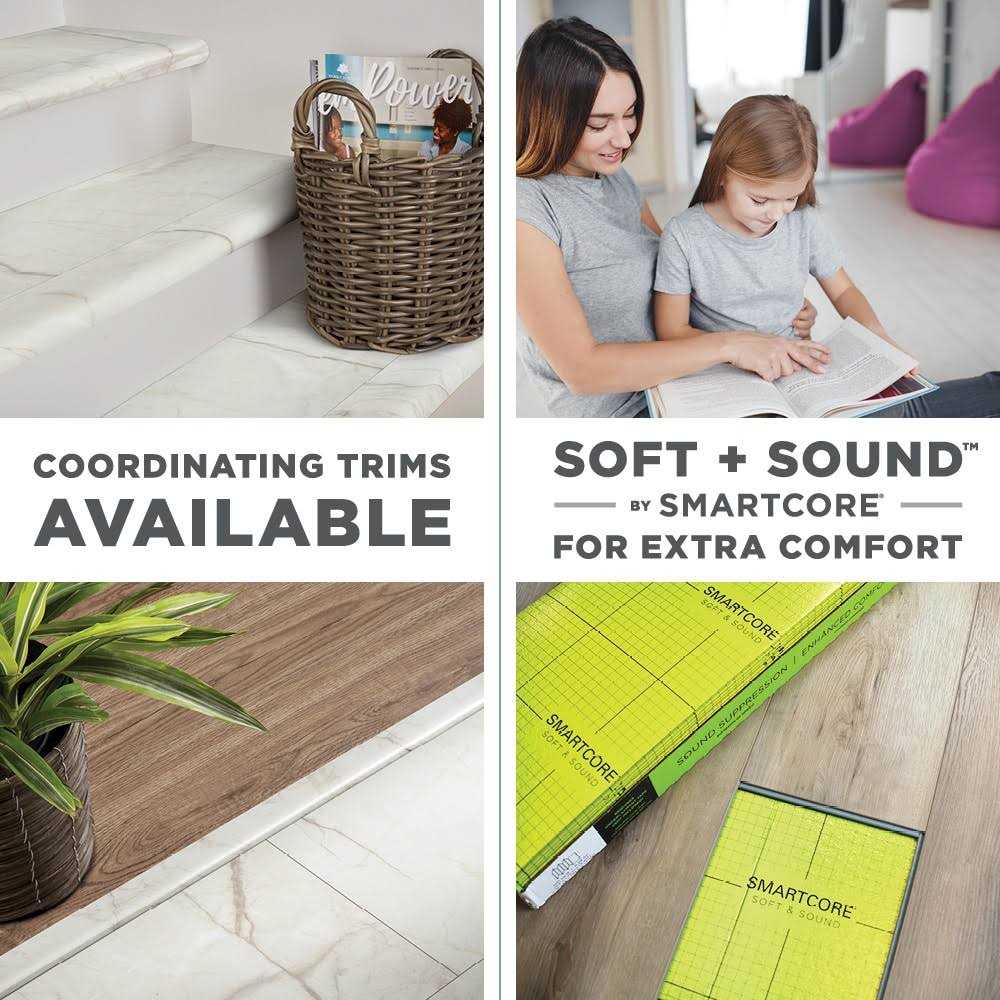 SMARTCORE Morning Light Marble 20-mil x 12-in W x 24-in L Waterproof Interlocking Luxury Vinyl Tile Flooring - Image 3