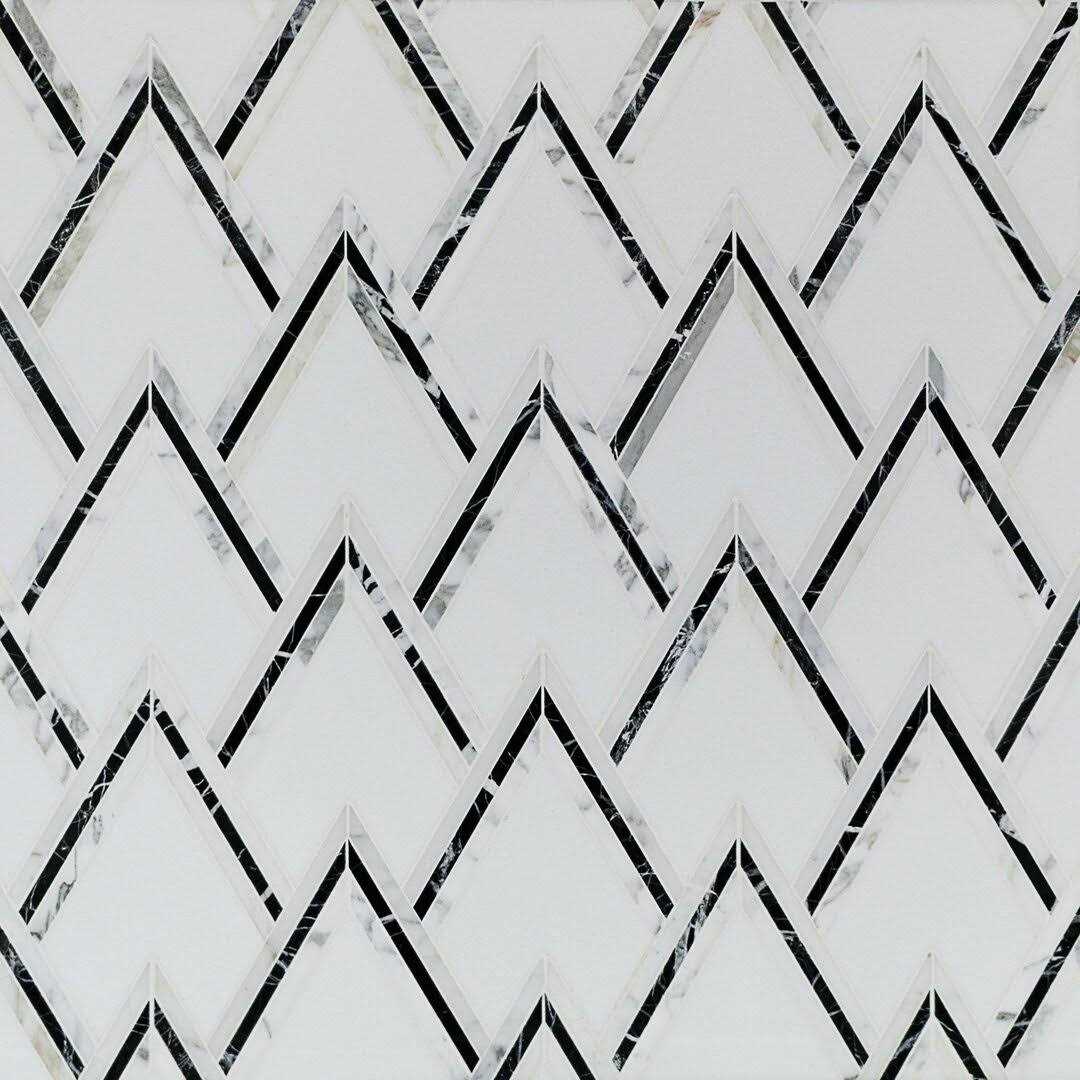 Ogee 4.23 x 5.28 Marble Chevron Mosaic Wall Tile Ivy Hill Tile - Image 3