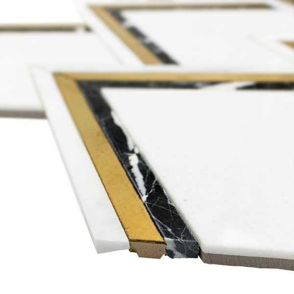 Ogee 4.23 x 5.28 Marble Chevron Mosaic Wall Tile Ivy Hill Tile - Image 5