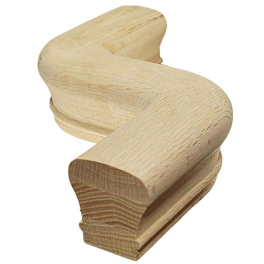 Stair Parts 7047 Unfinished Red Oak Right-Hand 5 in. Centerline S Handrail Fitting - Image 4