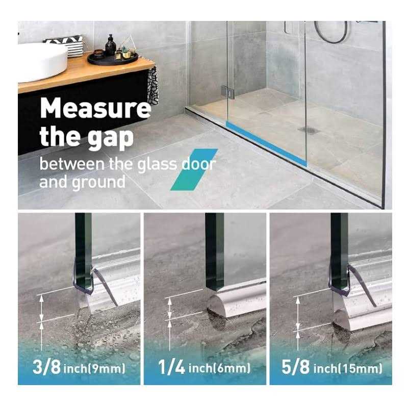 fowong Shower Door Seal Set 4 Pcs 3/8 X 77 Frameless Shower Door Bottom Seal and Side Seal for 3/8 Inch Glass - Image 4