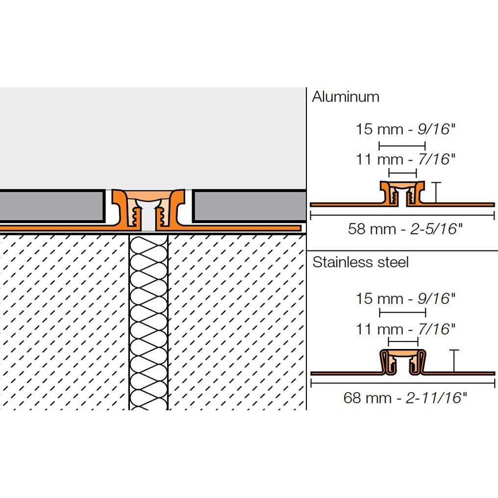 Schluter DILEX-KSN Aluminum 7/16 Movement Joint Tile Edging Trim EKSN - Image 3