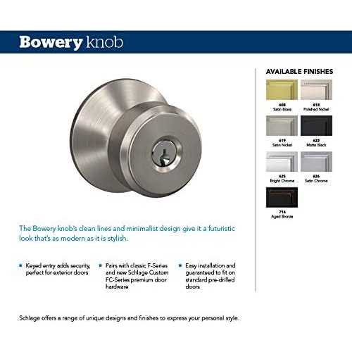 Schlage Bowery Keyed Entry Knob with Collins Trim F51ABWE - Image 5