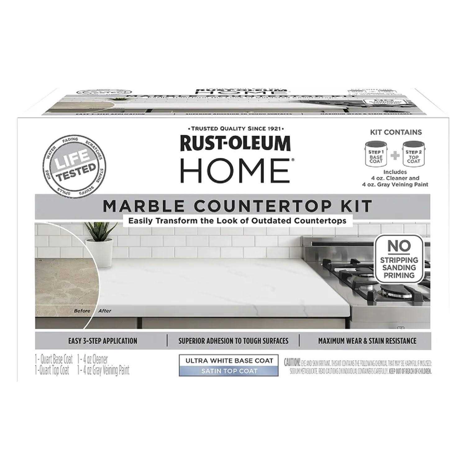 Rust-Oleum Home Countertop White Marble Satin Countertop Refinishing Kit 384964
