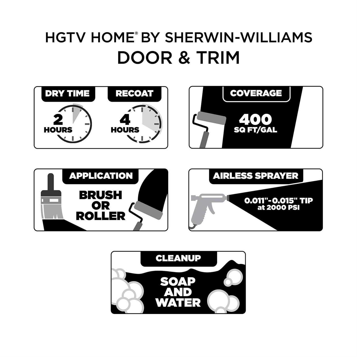 HGTV Home by Sherwin-Williams Semi-gloss Ultra White Acrylic Interior/Exterior Door and Trim Paint - Image 3