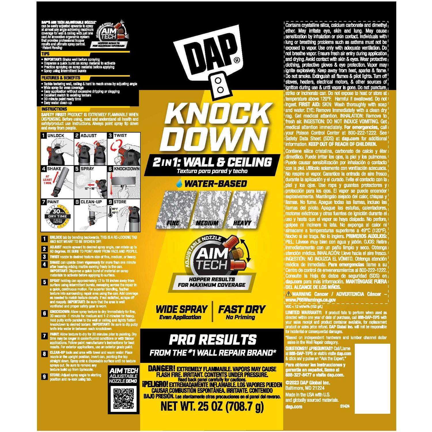 DAP White Water-Based Knockdown Wall Texture 25 oz - Image 5