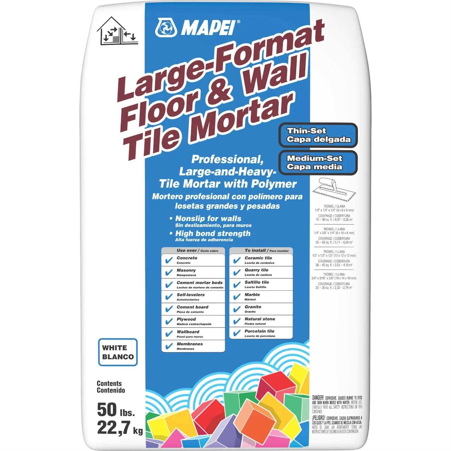 Mapei Large-Format Floor and Wall White Thinset/Medium Bed Tile Mortar
