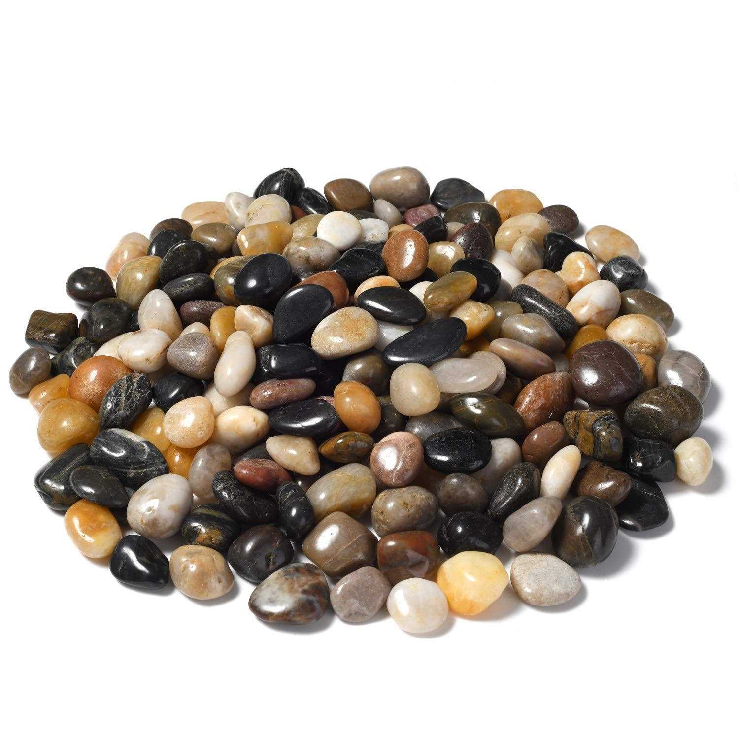 OUPENG Pebbles Polished Gravel Natural Polished Mixed Color Stones - Image 5