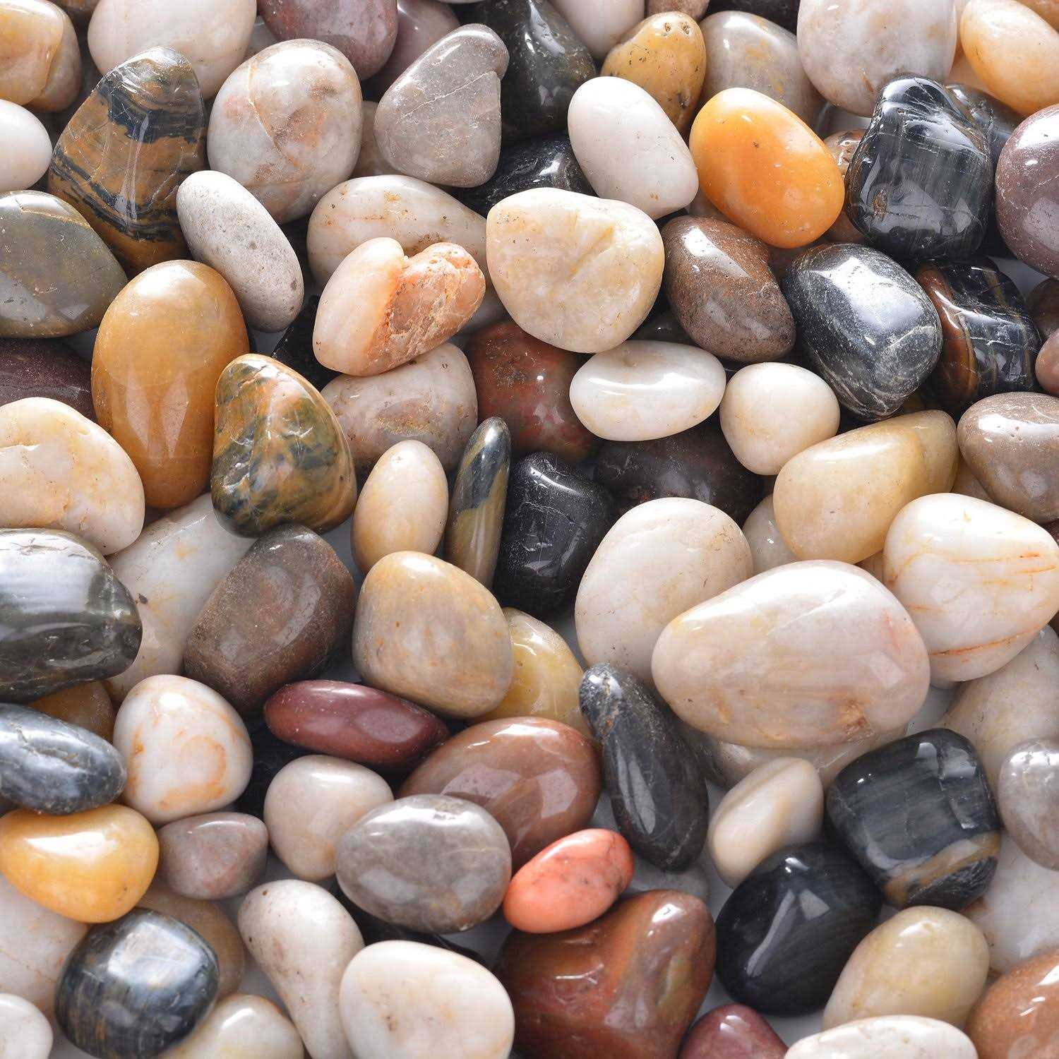 OUPENG Pebbles Polished Gravel Natural Polished Mixed Color Stones - Image 4