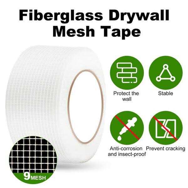 Wellco Self-Adhesive Fiberglass Mesh Drywall Joint Tape 13-Mesh - Image 4