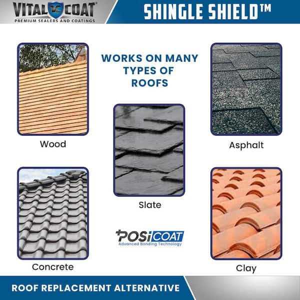 Vital Coat Shingle Shield Roof Life Extender 5-Gallon Waterproof Roof Sealant VCSS5G - Image 3