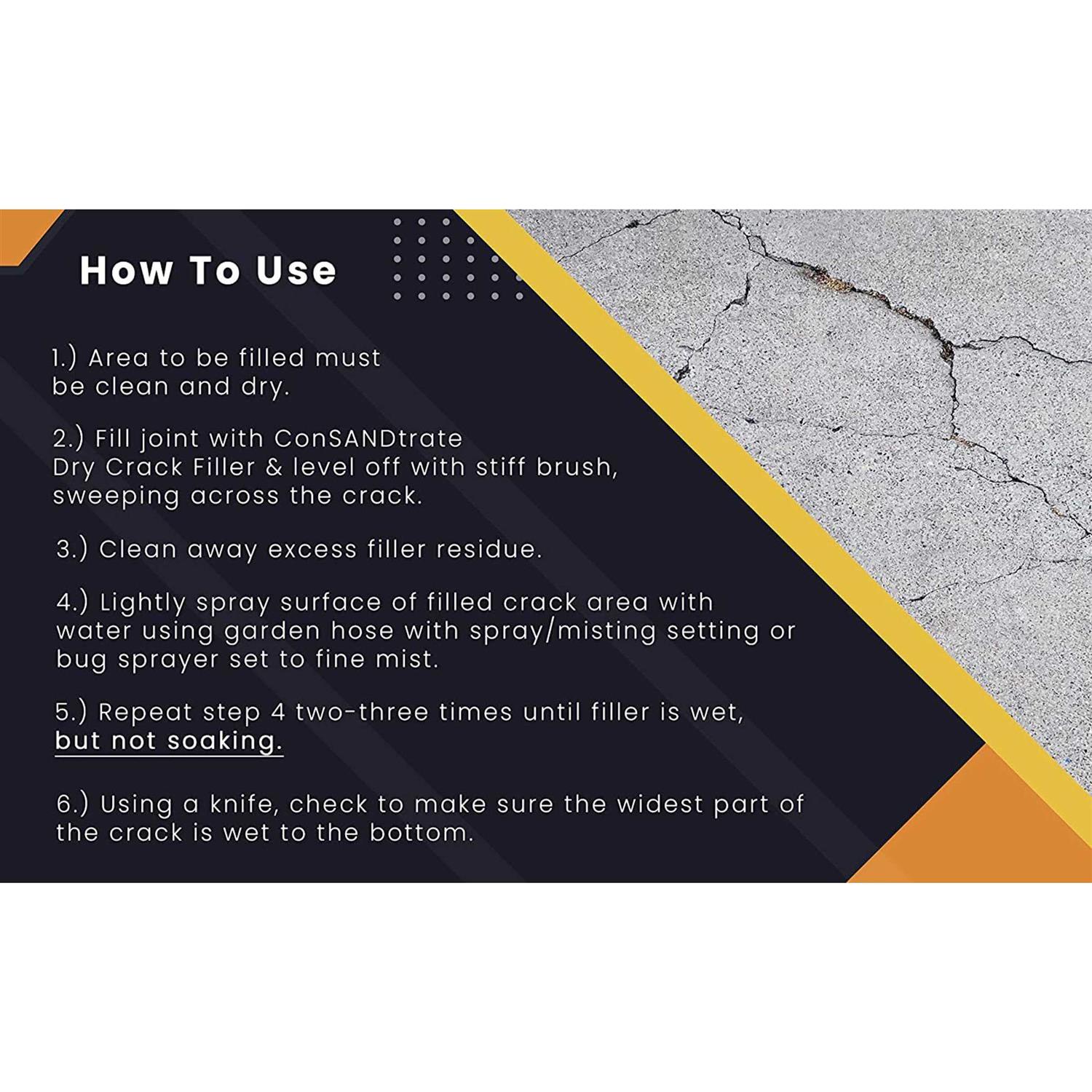 ConSandtrate Concrete Crack Filler 3 lb. for Filling in Concrete Cracks on driveways, walkways and patios - Image 5