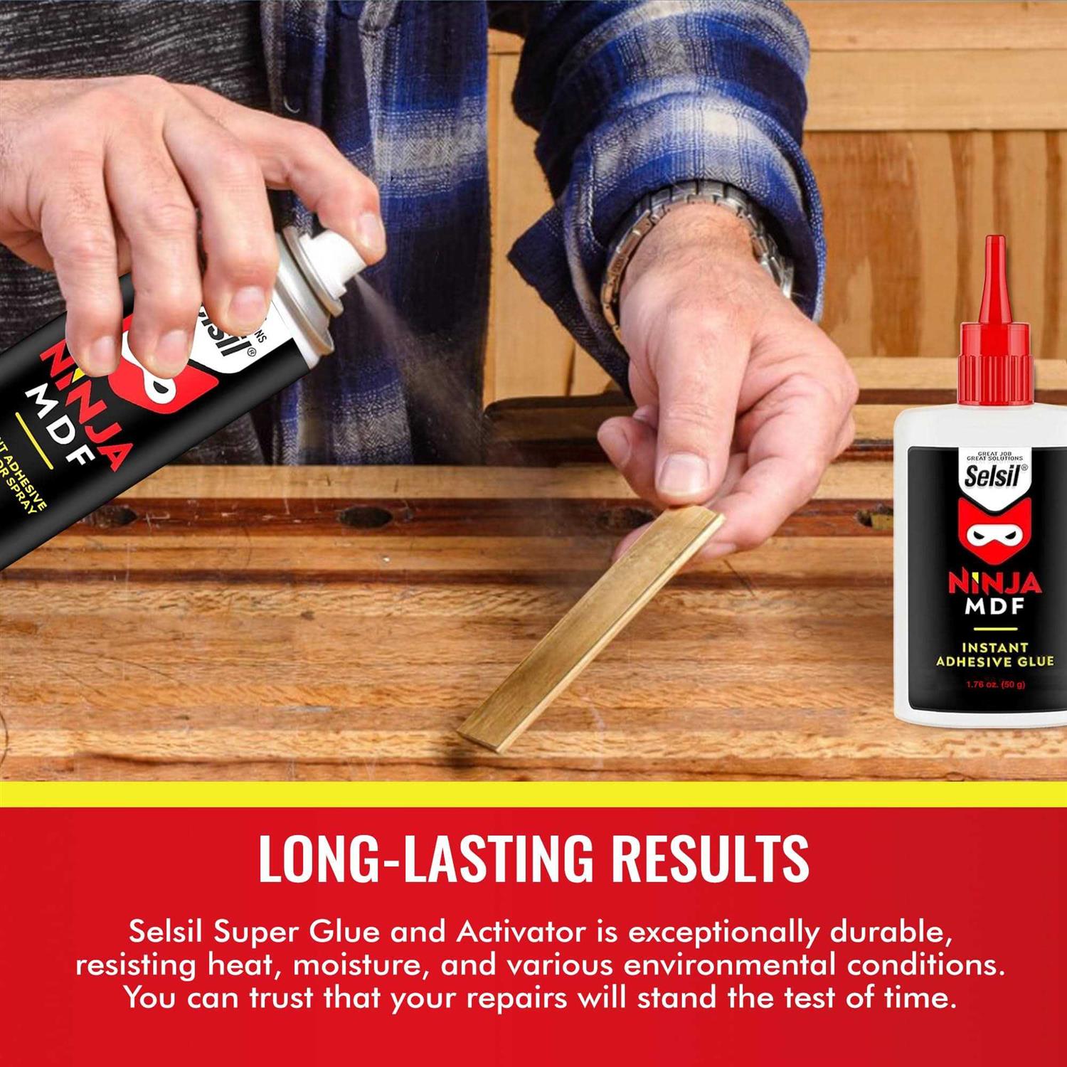 SELSIL CA Glue and Activator 1.76 oz CA Glue with 6.76 fl oz Activator - Image 2