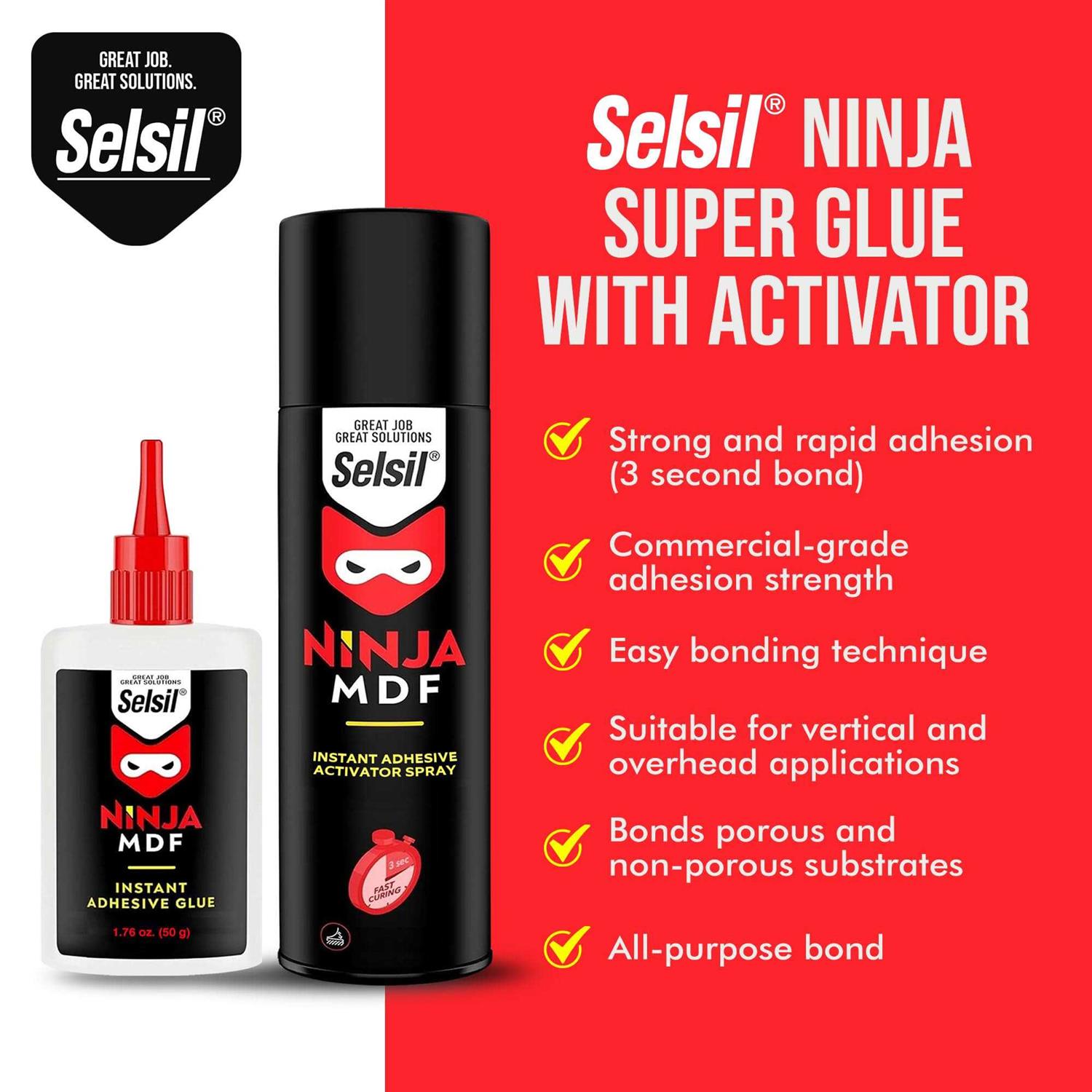 SELSIL CA Glue and Activator 1.76 oz CA Glue with 6.76 fl oz Activator - Image 4