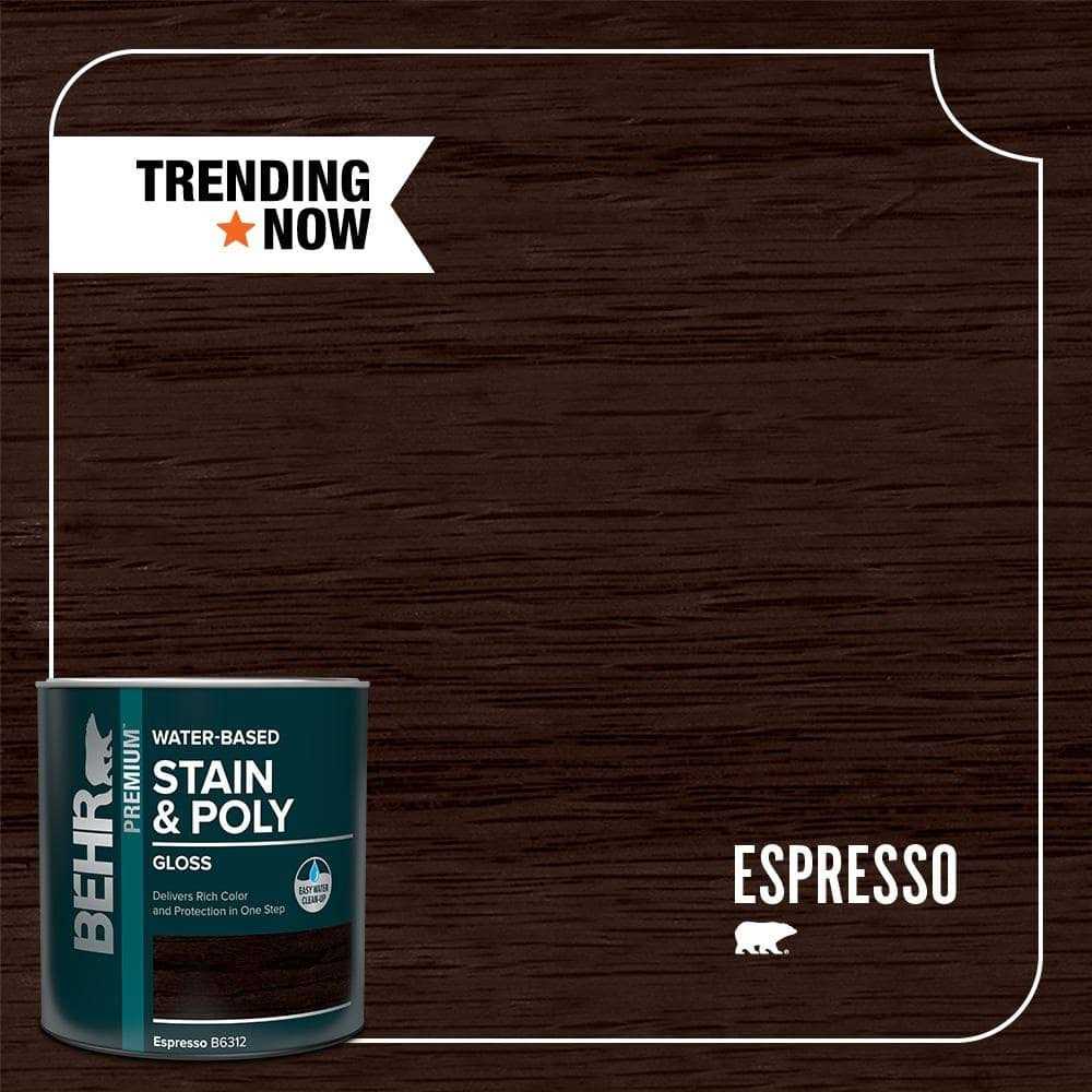 BEHR 1 qt. #tis-312 Espresso Gloss Semi-Transparent Water-Based Interior Stain and Poly in One