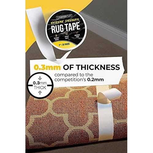The Good Stuff Heavy Duty Rug Tape for Carpet and Hardwood Rug Tape for Area Rugs Carpet - Image 5