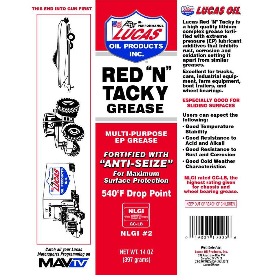 Lucas Oil Red N Tacky Grease - Image 3