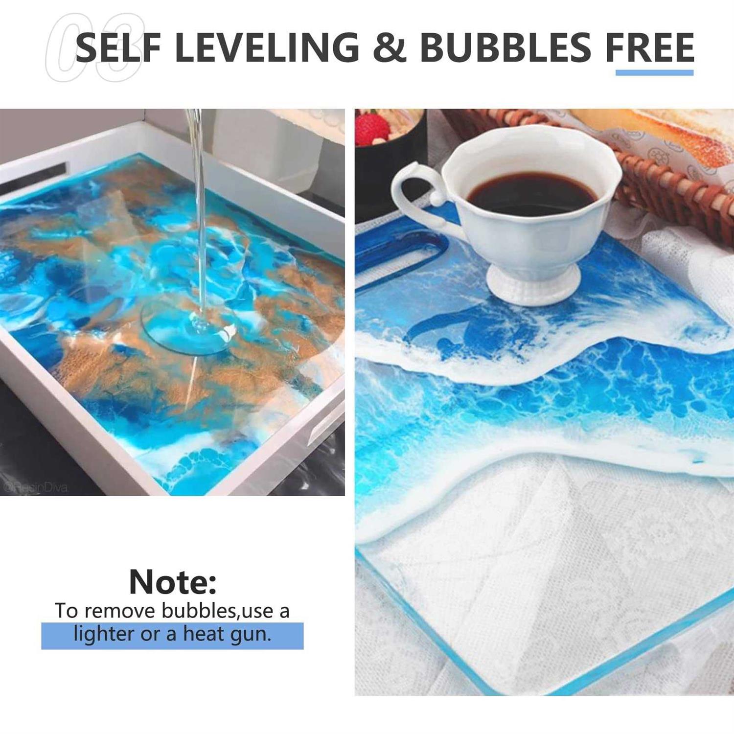 Teexpert Crystal Clear Epoxy Resin Kit Self-Leveling Coating and Casting Resin, High-Gloss & Bubbles Free Resin and Hardener Kit for DIY Art - Image 3