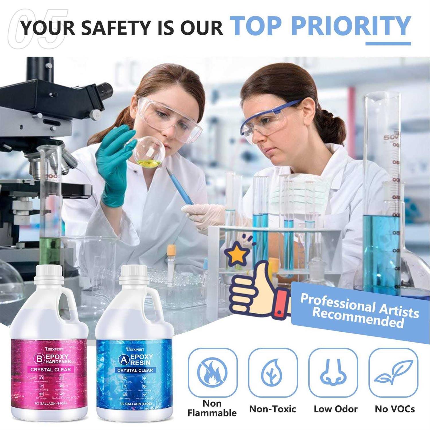 Teexpert Crystal Clear Epoxy Resin Kit Self-Leveling Coating and Casting Resin, High-Gloss & Bubbles Free Resin and Hardener Kit for DIY Art - Image 5